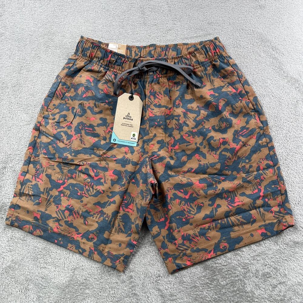NEW PrAna S Metric E-Waist Zip Swim Trunks Small Fresca Camo 8” inseam 28” Waist